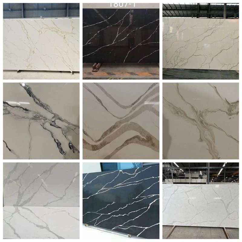 Engineered quartz slabs and finished quartz pieces Engineered quartz slabs and finished quartz pieces