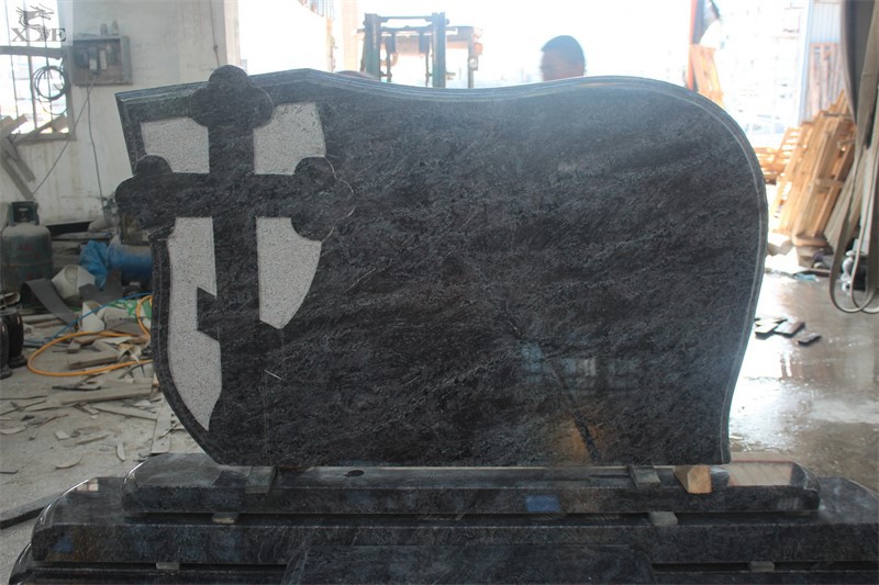 Cheap bahama blue granite headstone