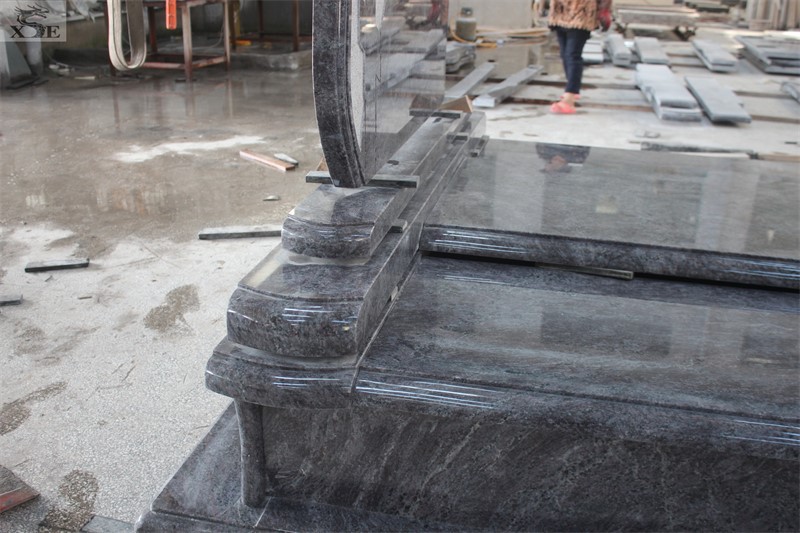 Blue granite headstone