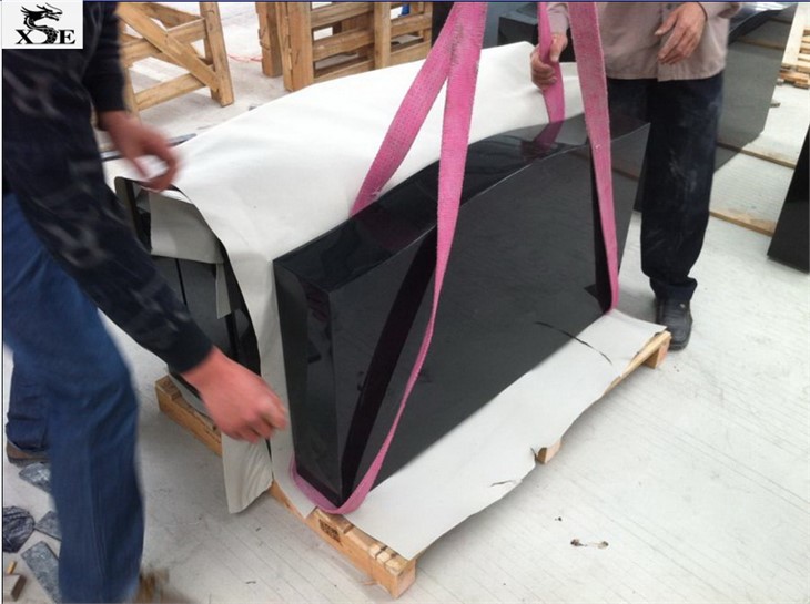 black granite flat headstones