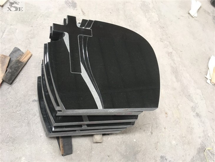 black granite double headstones