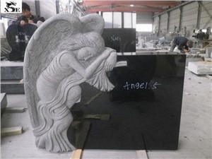 Black Granite Angel Headstone