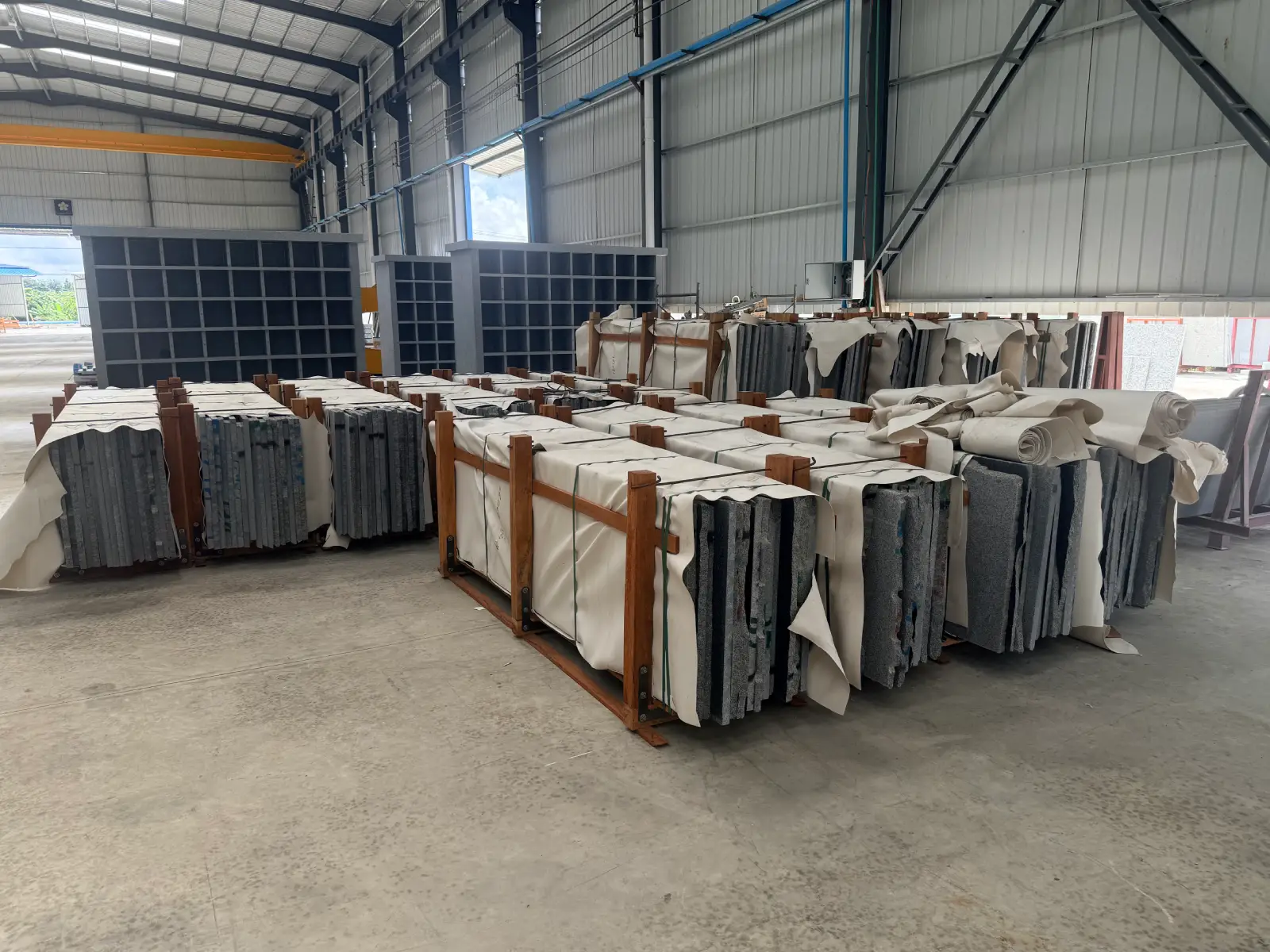 Cambodia Granite Slabs Cambodia granite slabs in storage