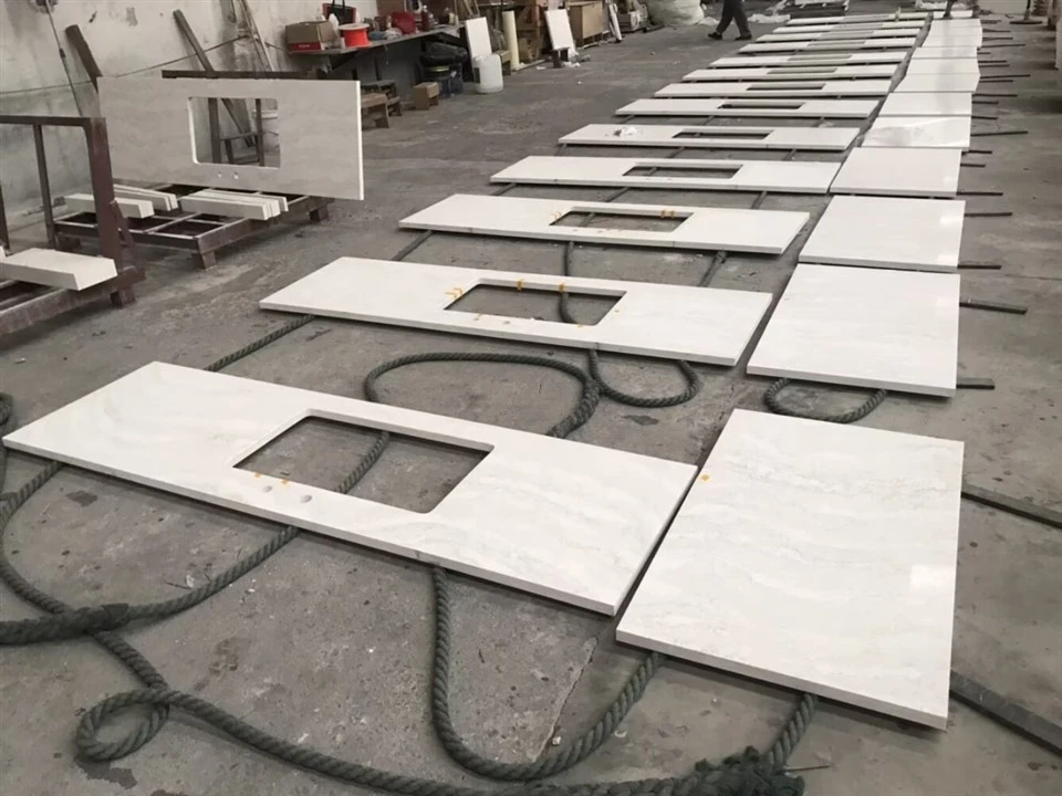 Carrara White Quartz Prefab Countertops Factory