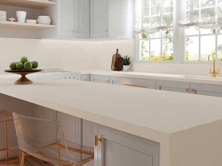 creamy quartz countertops