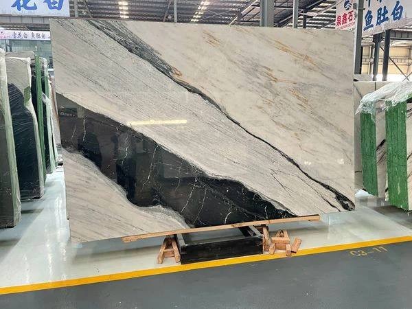 customizable panda grey marble slab supplier