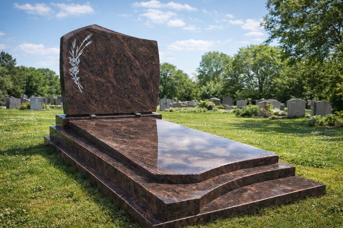 Himalaya Blue SRE granite headstone Himalaya Blue SRE granite headstone