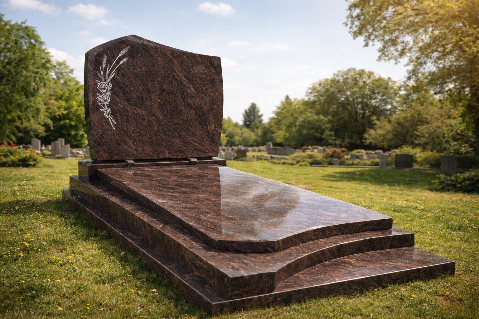Himalaya Blue granite French style tombstone Himalaya Blue granite French style tombstone