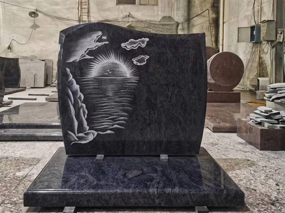 Orion Blue French granite monument set Orion Blue French granite monument set