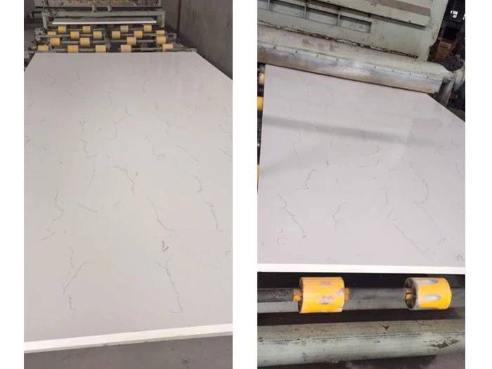 Manmande Quartz Italian Calacatta Carrara White Polished Slabs