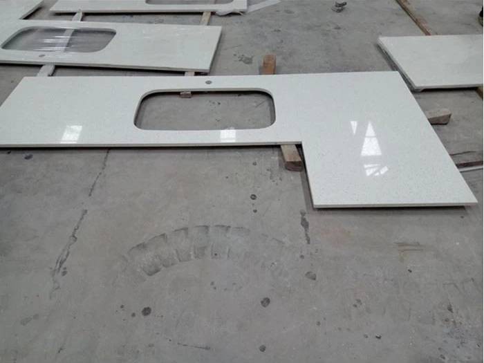 White Sparkle Quartz Kitchen Top China