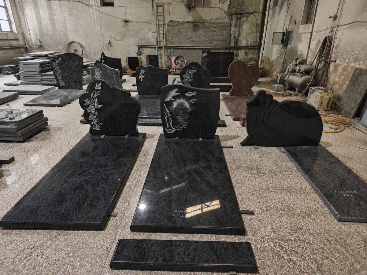 Finished French granite monument component inspection Finished French granite monument component inspection