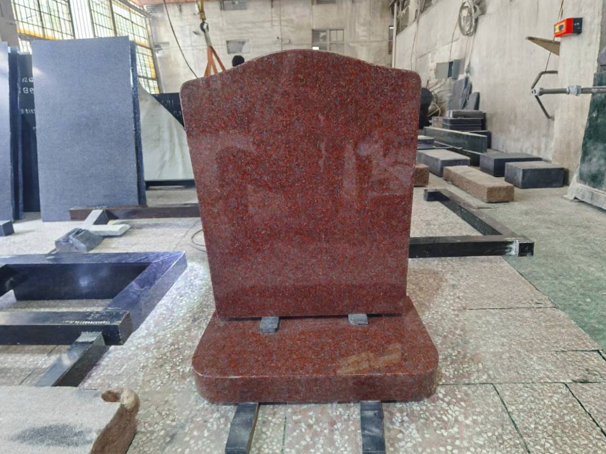 Granite upright headstone with base Granite upright headstone with base