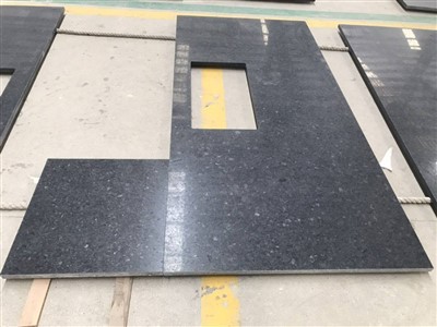 Angola Black Granite L-Shaped Countertops